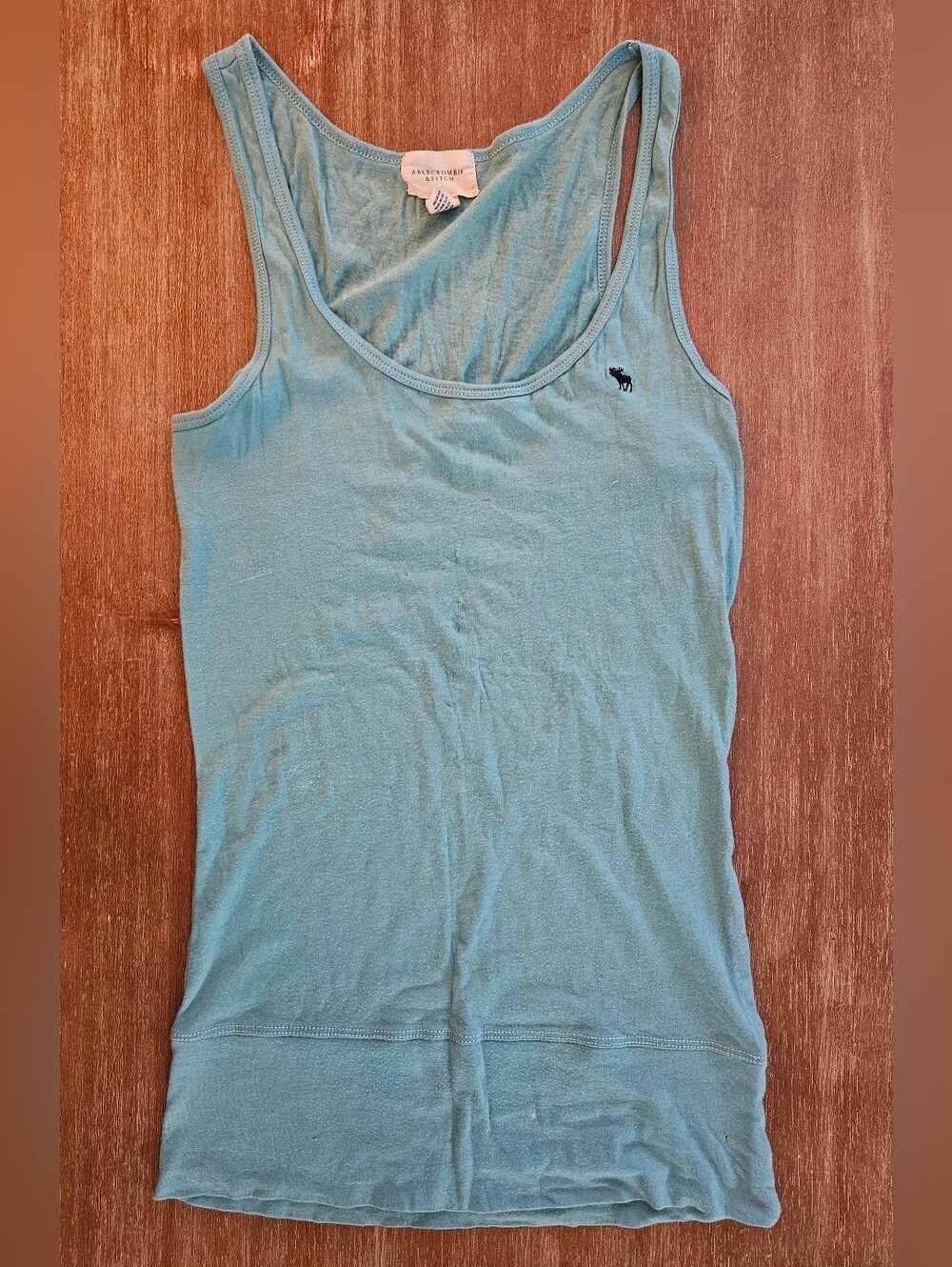Y2K Abercrombie & Fitch Women's Light Teal Tank Top Size Medium Abercrombie Tank